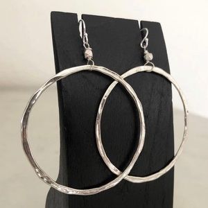 Sterling hammered hoops by Galileo